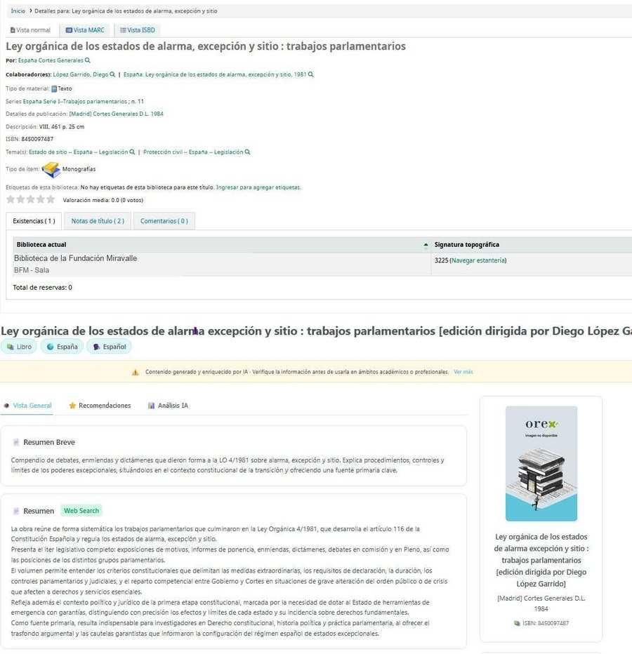 Registro enriquecido: resumen breve, resumen ampliado y portada